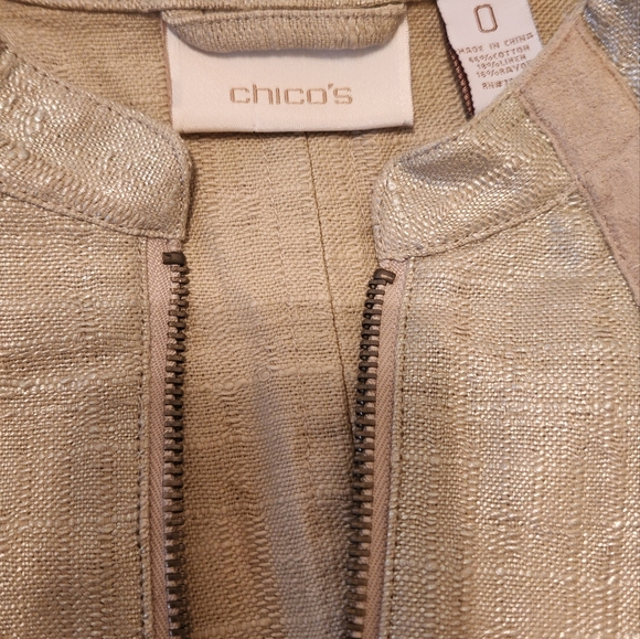 Sophisticated linen chicos sz 0 jacket. Perfect going from work to an evening o - Picture 3 of 8